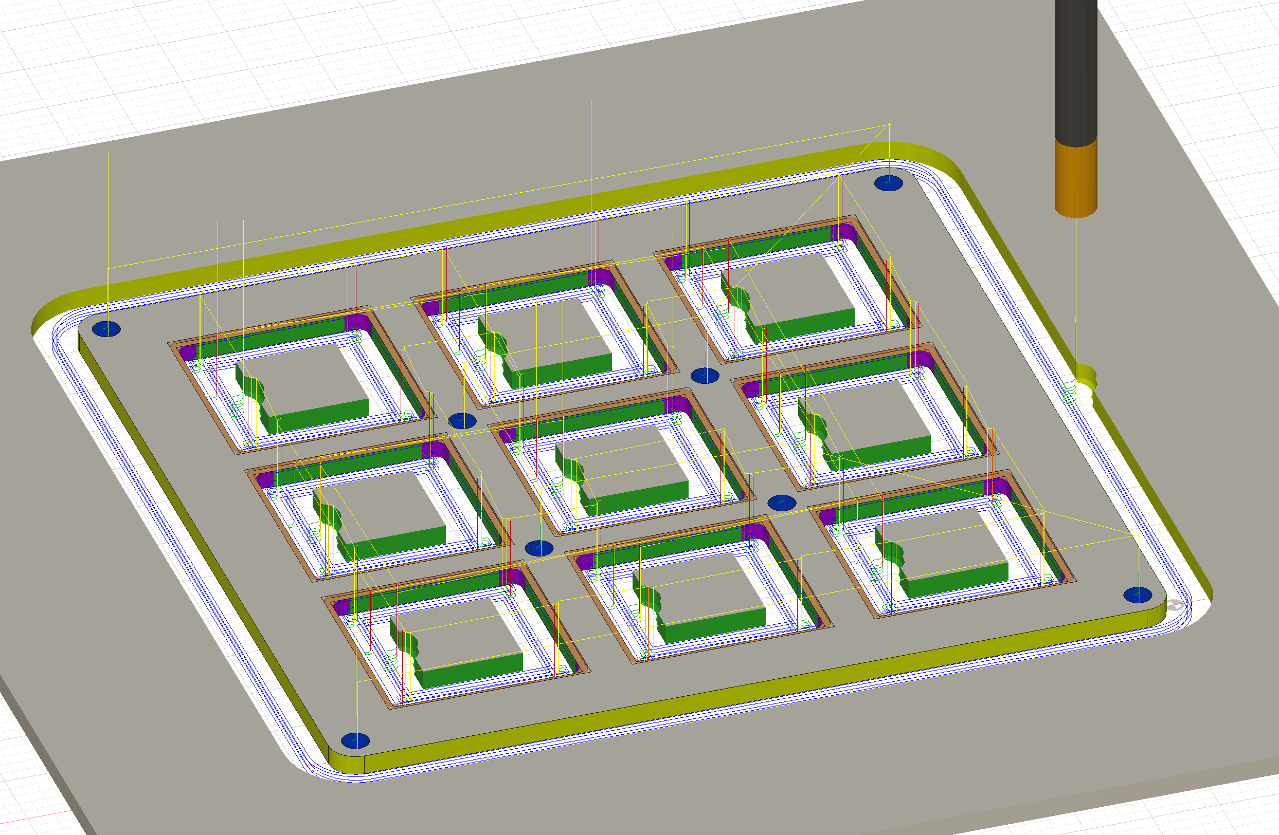 Simulation of cutting the test model