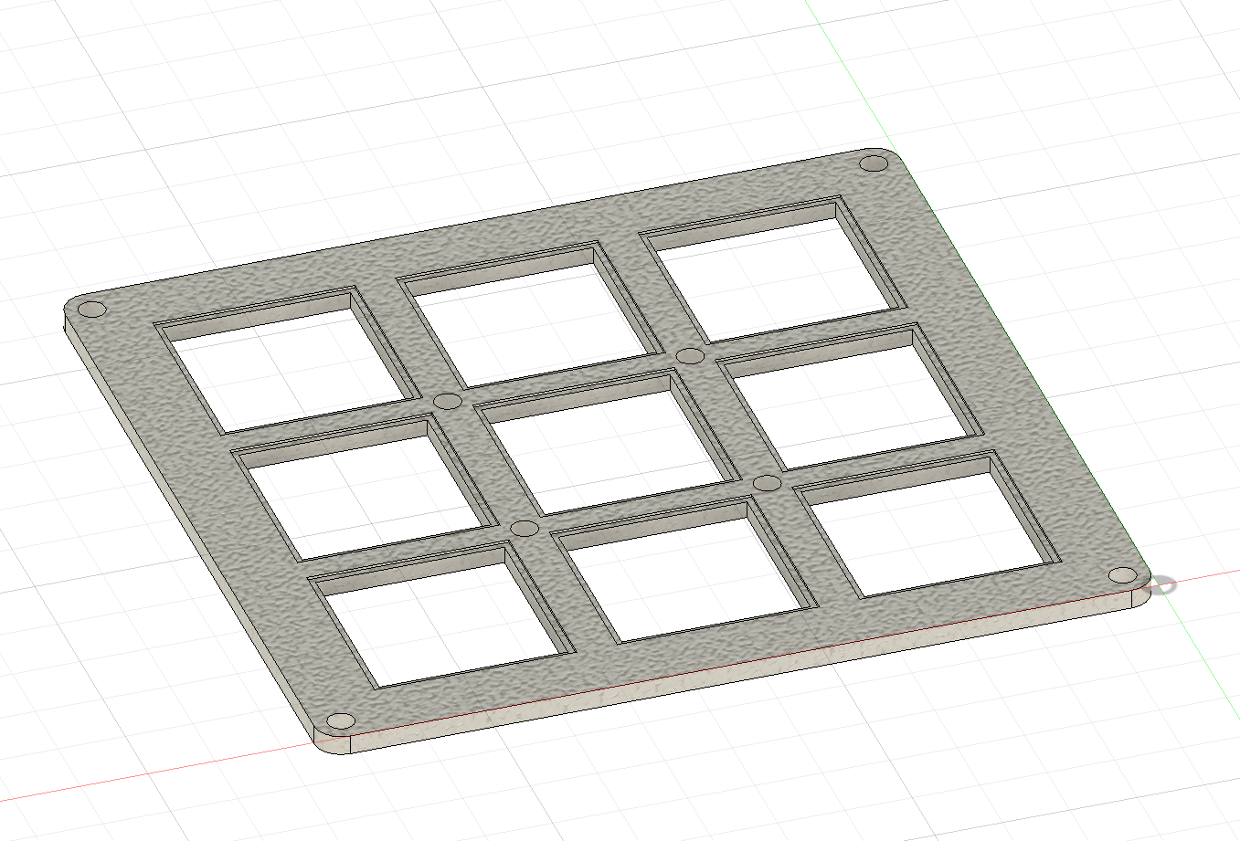 A smaller 3×3 test model to reduce waste during prototyping